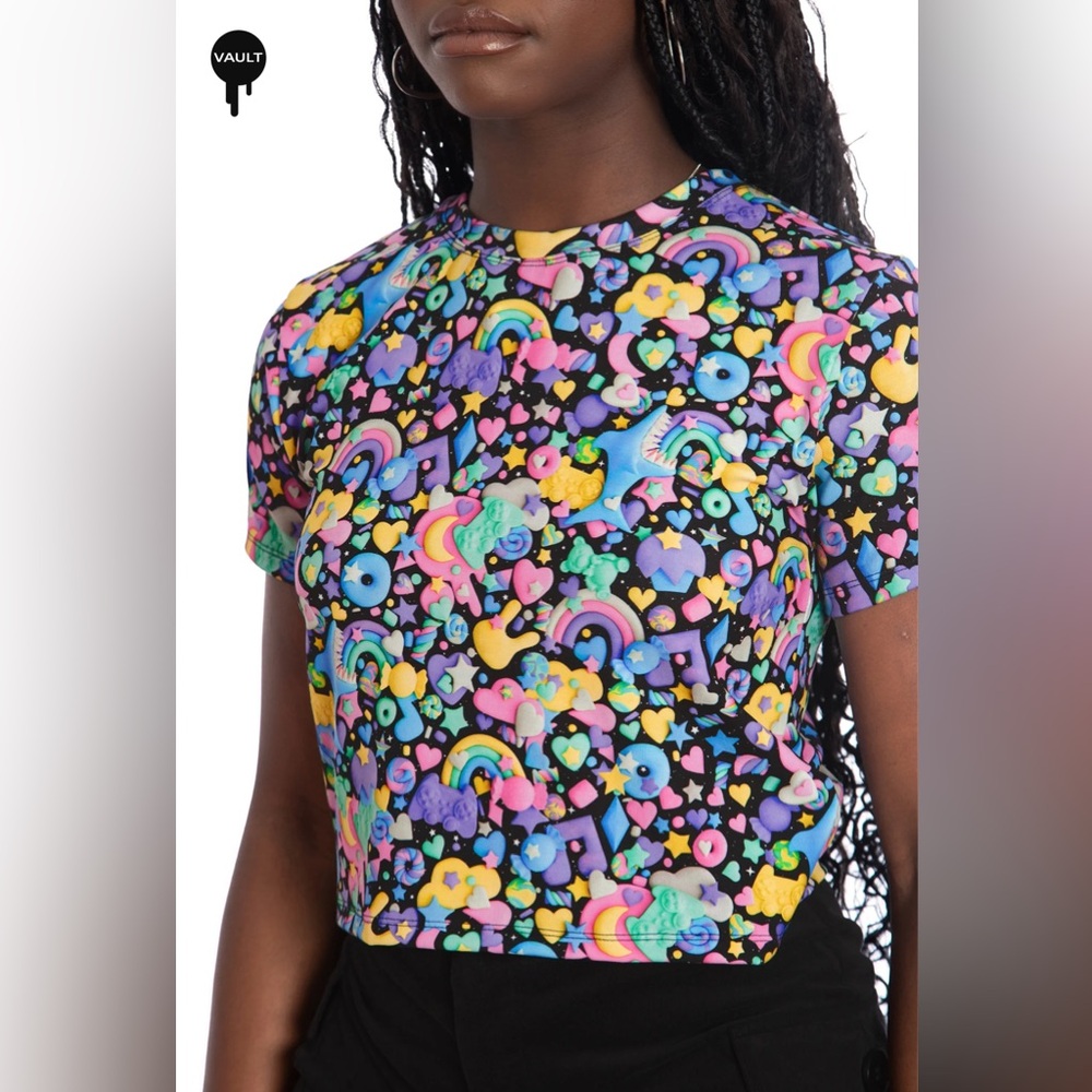 Blackmilk Space Gummies Cropped Tee BNWT Size Large *Rare* Vault Item - Limited